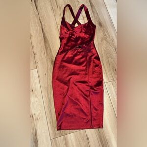 Windsor Red Satin Dress polyester/spandex blend with lots of stretch